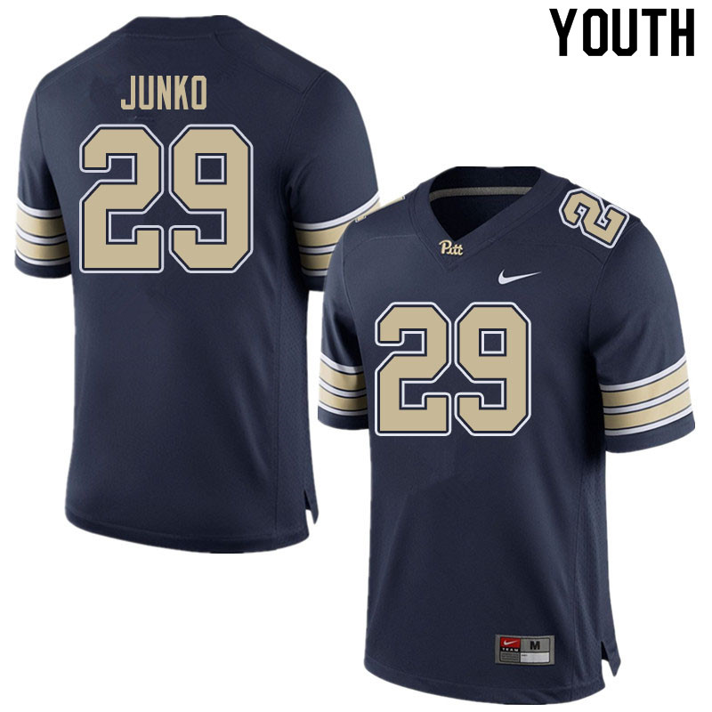 Youth #29 Joshua Junko Pitt Panthers College Football Jerseys Sale-Home Navy